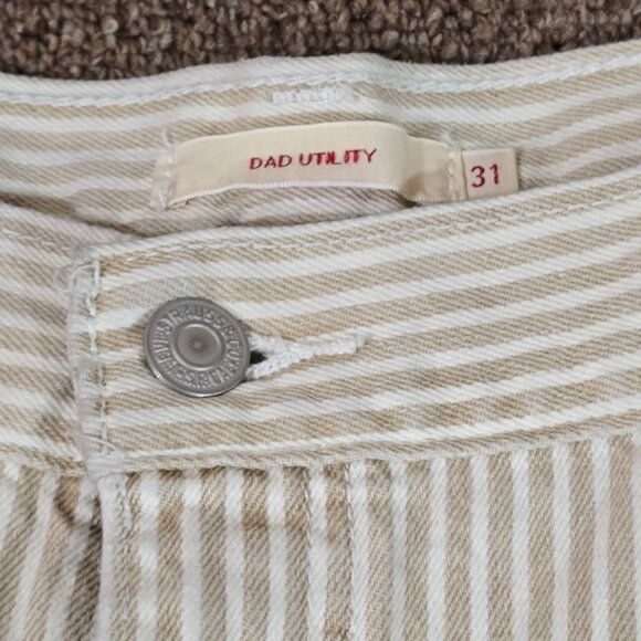 Levi Premium Dad Utility Jeans Beige and White Sz 31 Preowned - Picture 2 of 6